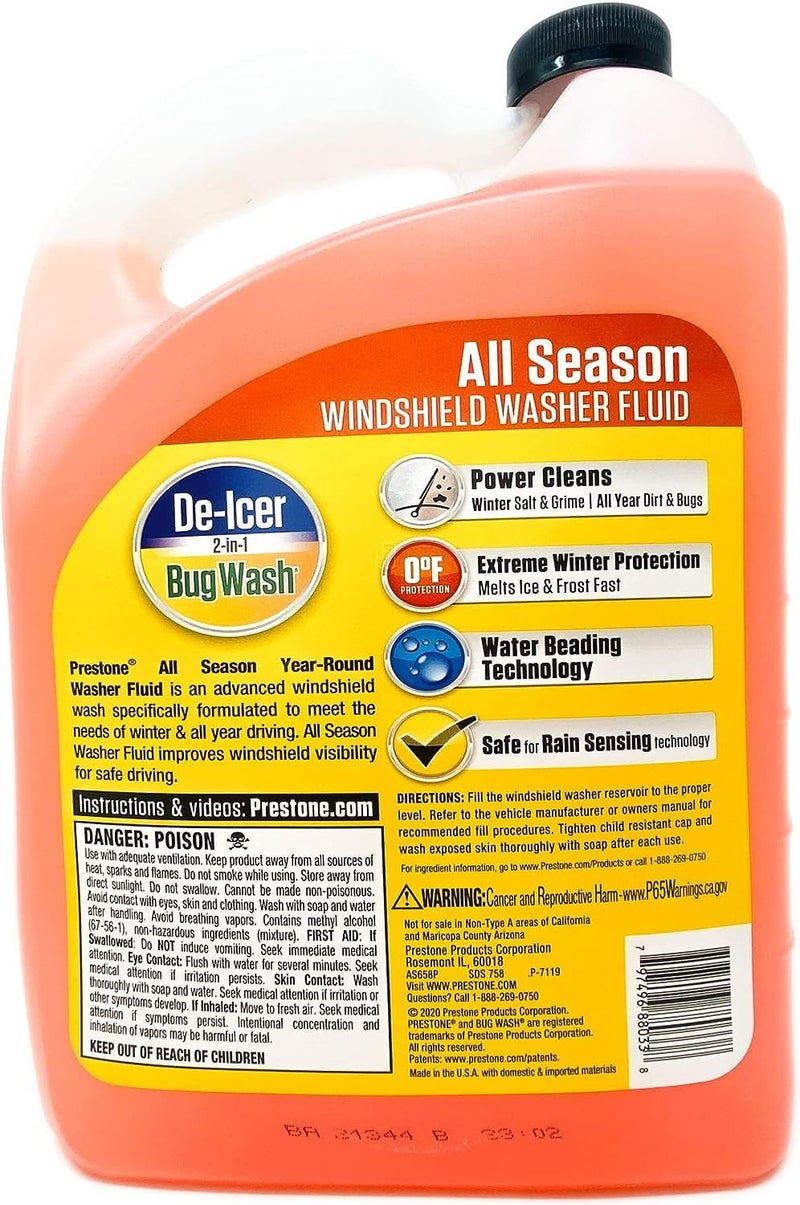 Prestone AS658P All Season 3-in-1 Year Round Windshield Washer Fluid - Image 2